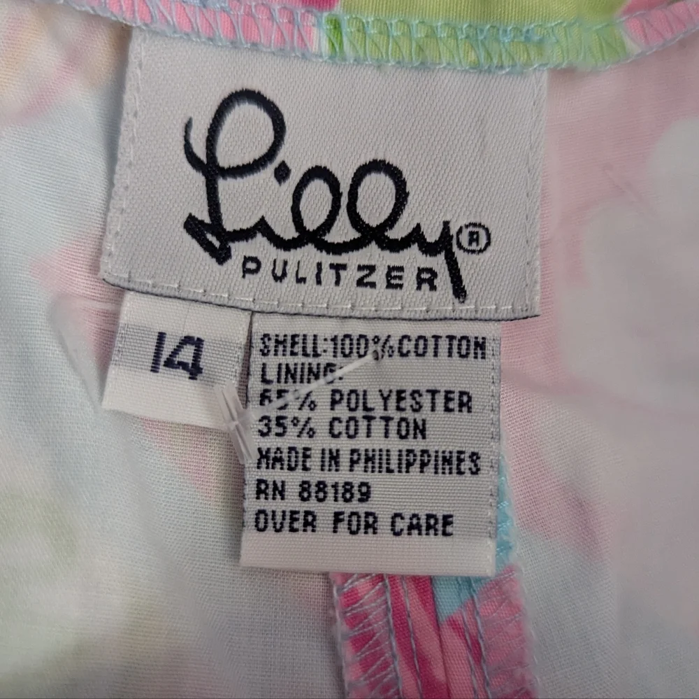 Lilly Pulitzer Floral and Citrus Fruit Patchwork Print Beach Pants